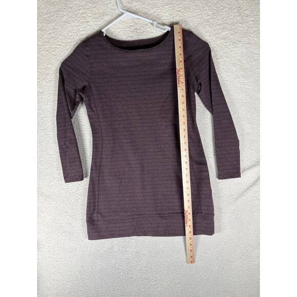 Carve Designs Shirt Top Womens Large Purple Tunic Long Sleeve Striped Round Neck - Picture 6 of 14